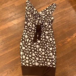 BCBG Maxazria Women’s Large Brown and White Dress